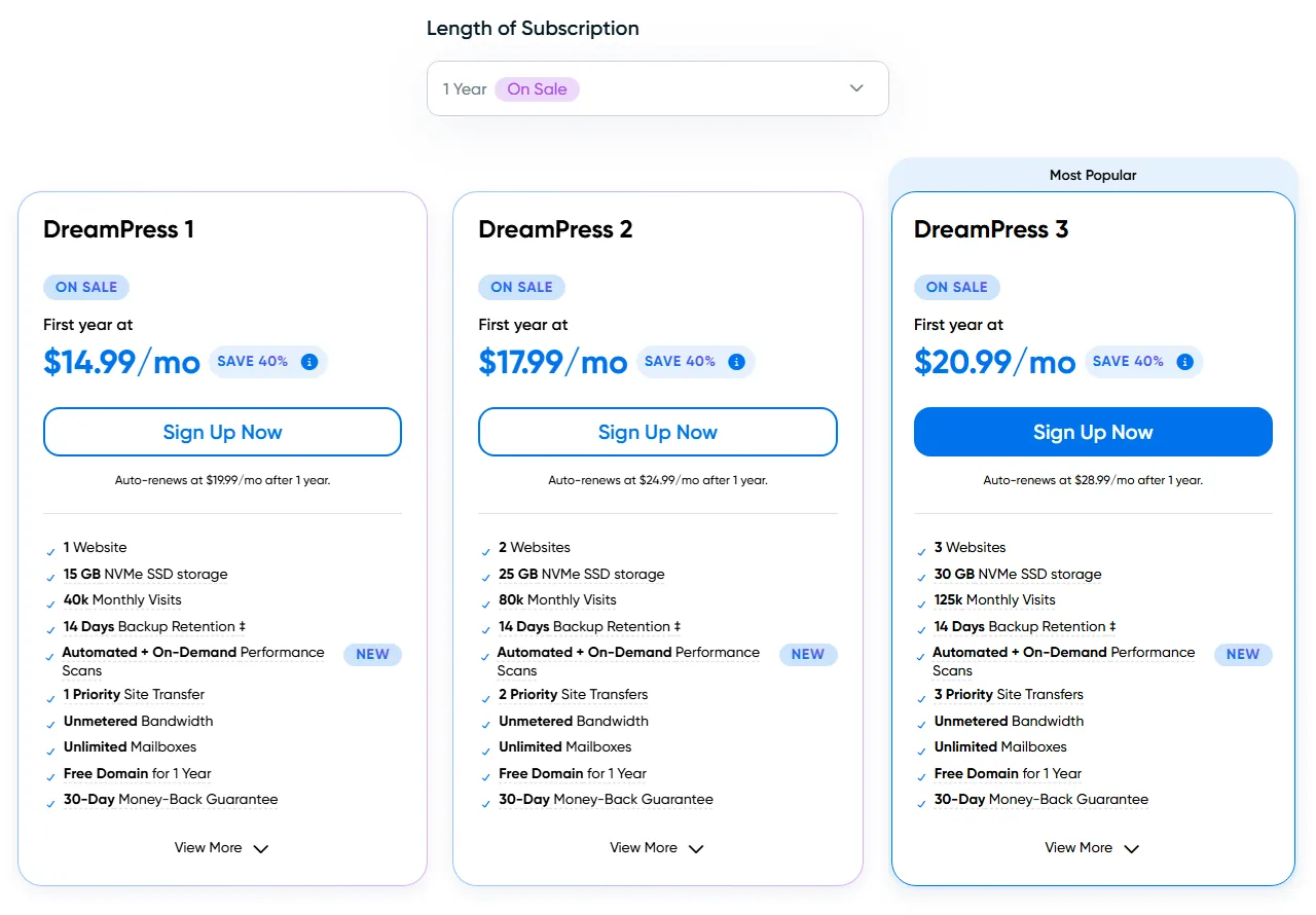 خطط وأسعار استضافة ووكومرس لدى دريم هوست DreamHost