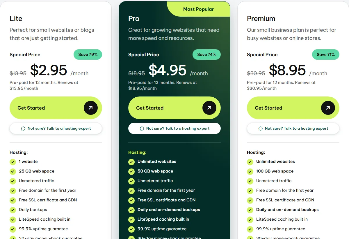 خطط جرين جيكس المشتركة Lite وPro وPremium