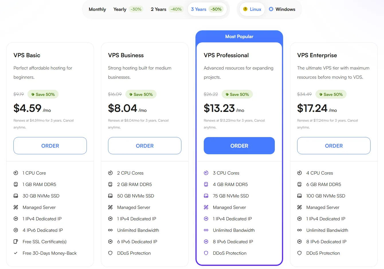 خطط وأسعار استضافة VPS لدى ألتاهوست UltaHost